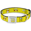 Load image into Gallery viewer, SpongeBob Face CLOSE-UP Full Color Seatbelt Buckle Collar - SpongeBob Expressions Yellow
