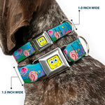 Sponge Bob Face CLOSE-UP Full Color Seatbelt Buckle Collar - SpongeBob and Friends/Logo