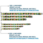 Sponge Bob Face CLOSE-UP Full Color Seatbelt Buckle Collar - SpongeBob & Patrick Starfish Bamboo Frames/Logo