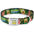 Load image into Gallery viewer, Sponge Bob Face CLOSE-UP Full Color Seatbelt Buckle Collar - SpongeBob & Patrick Starfish Bamboo Frames/Logo
