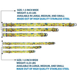 Sponge Bob Face CLOSE-UP Full Color Seatbelt Buckle Collar - SpongeBob Expressions Stripe Blue