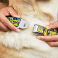 Load image into Gallery viewer, Sponge Bob Face CLOSE-UP Full Color Seatbelt Buckle Collar - SpongeBob Expressions Stripe Blue
