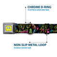 Load image into Gallery viewer, SpongeBob Face CLOSE-UP Full Color Seatbelt Buckle Collar - Electric SpongeBob Poses/Elements Black/Multi Color
