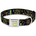 Load image into Gallery viewer, SpongeBob Face CLOSE-UP Full Color Seatbelt Buckle Collar - Electric SpongeBob Poses/Elements Black/Multi Color
