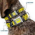 Load image into Gallery viewer, SpongeBob Face CLOSE-UP Full Color Seatbelt Buckle Collar - SpongeBob 4-CLOSE-UP Expressions/Crackle Black/Gray/Yellow
