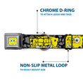 Load image into Gallery viewer, SpongeBob Face CLOSE-UP Full Color Seatbelt Buckle Collar - SpongeBob 4-CLOSE-UP Expressions/Crackle Black/Gray/Yellow

