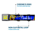 Load image into Gallery viewer, SpongeBob Face CLOSE-UP Full Color Seatbelt Buckle Collar - SpongeBob Pose IT'S SPONGEBOB! Stripe Black/Blue/White
