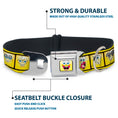 Load image into Gallery viewer, SpongeBob Open Mouth Smile Full Color Seatbelt Buckle Collar - SpongeBob 10-Expressions Filmstrip Yellows/Black/White
