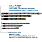 Steal Your Face Seatbelt Buckle Collar - Dancing Skeletons Black/Multi Color