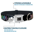Load image into Gallery viewer, Steal Your Face Seatbelt Buckle Collar - Dancing Skeletons Black/Multi Color
