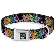 Steal Your Face Seatbelt Buckle Collar - Dancing Skeletons Black/Multi Color
