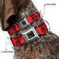Load image into Gallery viewer, Steal Your Face Seatbelt Buckle Collar - Grateful Dead Text w/Skull & Roses Red
