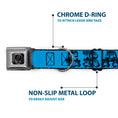 Load image into Gallery viewer, Steal Your Face Seatbelt Buckle Collar - Grateful Dead Text w/Skull & Roses Turquoise
