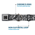 Steal Your Face Seatbelt Buckle Collar - Steal Your Face Stacked Gray