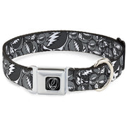 Steal Your Face Seatbelt Buckle Collar - Steal Your Face Stacked Gray
