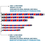Steal Your Face Seatbelt Buckle Collar - Steal Your Face w/Lightning Bolt Repeat Red/White/Blue