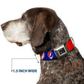Load image into Gallery viewer, Steal Your Face Seatbelt Buckle Collar - Steal Your Face w/Lightning Bolt Repeat Red/White/Blue

