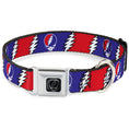 Load image into Gallery viewer, Steal Your Face Seatbelt Buckle Collar - Steal Your Face w/Lightning Bolt Repeat Red/White/Blue
