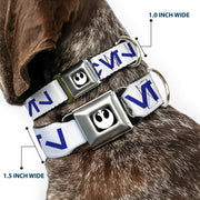 Star Wars Rebel Alliance Insignia Full Color Black/White Seatbelt Buckle Collar - Star Wars Aurebesh REBEL White/Blue