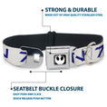 Load image into Gallery viewer, Star Wars Rebel Alliance Insignia Full Color Black/White Seatbelt Buckle Collar - Star Wars Aurebesh REBEL White/Blue
