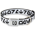 Load image into Gallery viewer, Star Wars Galactic Empire Insignia Full Color Black/White Seatbelt Buckle Collar - Star Wars Aurebesh STORMTROOPER White/Gray/Black
