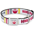 Load image into Gallery viewer, Star Wars Rebel Alliance Insignia Full Color White/Red Seatbelt Buckle Collar - Star Wars REBEL PILOT Rebel Alliance Insignia/Lightsaber/X-Wing Fighter White/Red/Yellow/Gray
