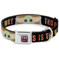 Load image into Gallery viewer, Star Wars THE CHILD Text Full Color Full Color Black/Multi Color Seatbelt Buckle Collar - Star Wars The Child Chibi Pod Pose THIS IS THE WAY Black/Multi Color
