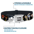 Load image into Gallery viewer, STAR WARS Logo Black/White Seatbelt Buckle Collar - Star Wars Festive Lollipop Icons Black/Multi Color
