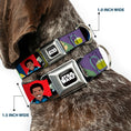 Load image into Gallery viewer, STAR WARS Logo Full Color Black/White Seatbelt Buckle Collar - Star Wars Classic 16-Character Pose Blocks Multi Color
