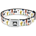 Load image into Gallery viewer, STAR WARS Logo Full Color Black/White Seatbelt Buckle Collar - Star Wars Classic Characters and Icons Collage White
