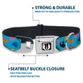 Load image into Gallery viewer, Star Wars Jedi Order Icon Full Color Black/White Seatbelt Buckle Collar - Star Wars Jedi Order and Rebel Alliance Icons Scattered Blue/Multi Color
