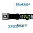 Load image into Gallery viewer, STAR THE MANDALORAIN Title Logo Full Color Black/White Seatbelt Buckle Collar - Star Wars the Mandalorian Helmets Black/Multi Color
