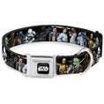 Load image into Gallery viewer, STAR WARS Logo Full Color Black/White Seatbelt Buckle Collar - Star Wars Classic Character Poses Black
