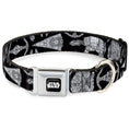 Load image into Gallery viewer, STAR WARS Logo Full Color Black/White Seatbelt Buckle Collar - Star Wars Ships and Vehicles Black/Grays
