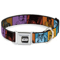 Load image into Gallery viewer, STAR WARS Logo Full Color Black/White Seatbelt Buckle Collar - Star Wars the Force Awakens Character and Icon Blocks Multi Color
