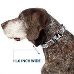 Tom and Jerry Logo Full Color Black Red Seatbelt Buckle Collar - TOM & JERRY Face & Pose Sketch Black/White/Red/Blue