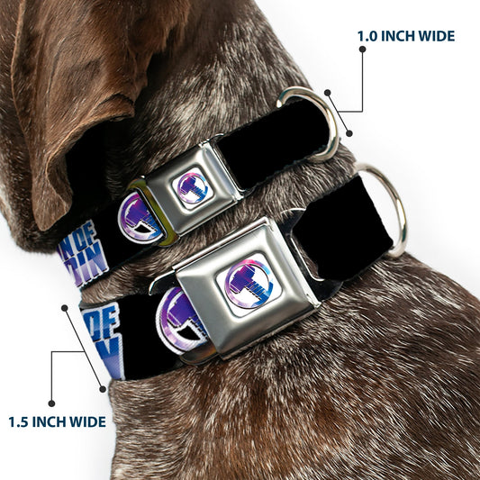 Thor Hamer Icon Full Color White/Blues Seatbelt Buckle Collar - Thor SON OF ODIN/Hamner Icon Black/White/Blues