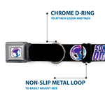 Thor Hamer Icon Full Color White/Blues Seatbelt Buckle Collar - Thor SON OF ODIN/Hamner Icon Black/White/Blues