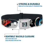 MARVEL AVENGERS Thor's Hammer Full Color Seatbelt Buckle Collar - THOR Poses/Hammer