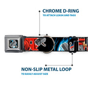 MARVEL AVENGERS Thor's Hammer Full Color Seatbelt Buckle Collar - THOR Poses/Hammer