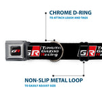 Toyota Gazoo Racing  GR Logo Full Color Black/White Red Seatbelt Buckle Collar - TOYOTA GAZOO RACING GR NORTH AMERICA Logo and Text Black/White/Red