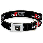 Toyota Gazoo Racing  GR Logo Full Color Black/White Red Seatbelt Buckle Collar - TOYOTA GAZOO RACING GR NORTH AMERICA Logo and Text Black/White/Red