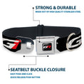 Load image into Gallery viewer, Toyota Gazoo Racing  GR Logo Full Color Black/White Red Seatbelt Buckle Collar - TOYOTA GAZOO RACING GR Logo and Text Black/White/Red
