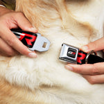 Toyota Gazoo Racing  GR Logo Full Color Black/White Red Seatbelt Buckle Collar - TOYOTA GAZOO RACING GR Logo and Text Black/White/Red
