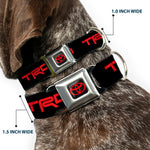 Toyota Logo Full Color Black/Red Seatbelt Buckle Collar - Toyota Racing Development TRD Logo Black/Red