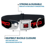 Toyota Logo Full Color Black/Red Seatbelt Buckle Collar - Toyota Racing Development TRD Logo Black/Red