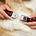 Toyota Logo Full Color Black/Red Seatbelt Buckle Collar - Toyota Racing Development TRD Logo Black/Red
