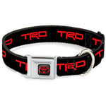 Toyota Logo Full Color Black/Red Seatbelt Buckle Collar - Toyota Racing Development TRD Logo Black/Red