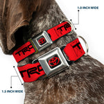 Toyota Logo Full Color Black/Red Seatbelt Buckle Collar - Toyota Racing Development TRD Logo Red/Black