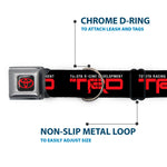 Toyota Logo Full Color Black/Red Seatbelt Buckle Collar - TOYOTA RACING DEVELOPMENT TRD Logo Black/White/Red